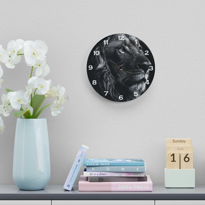 Lion Side Profile Acrylic Wall Clock - Elegant Home Decor - Milestone Acrylic