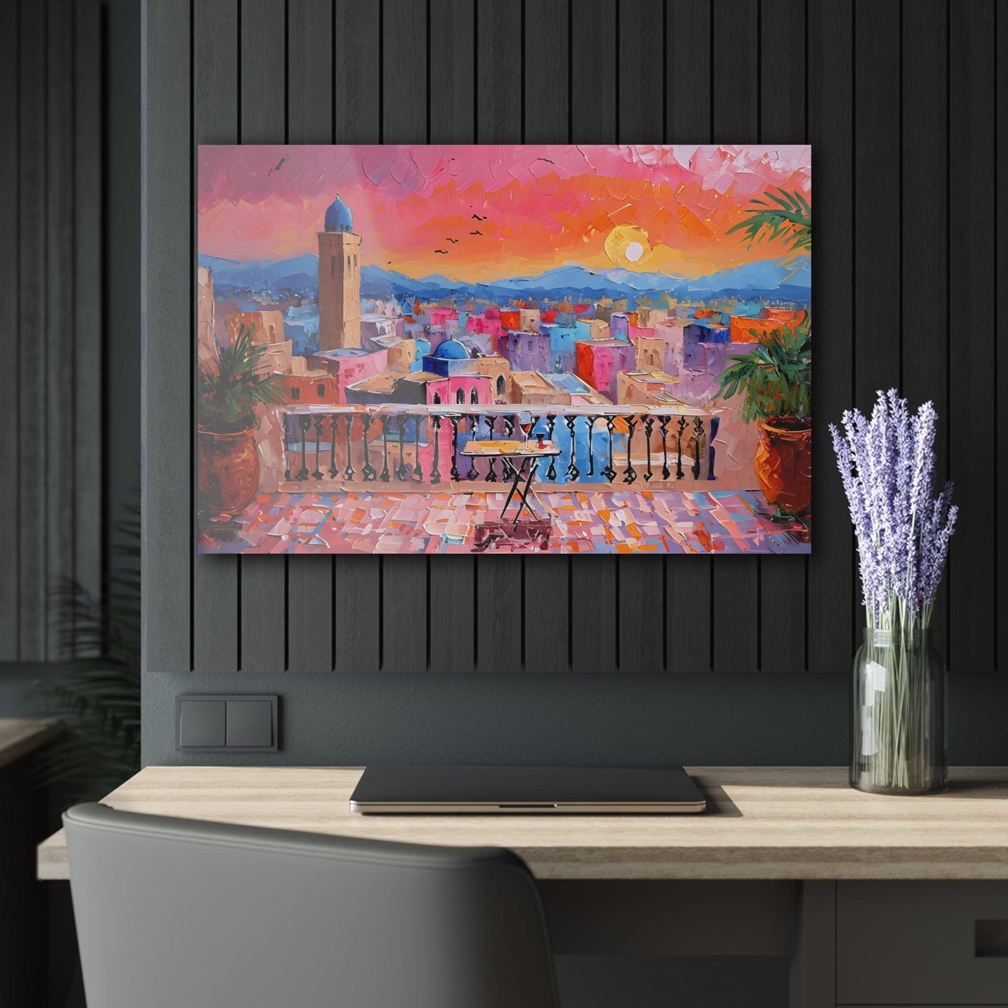 Arabian Sunset Cityscape Acrylic Artwork (Horizontal) - Milestone Acrylic