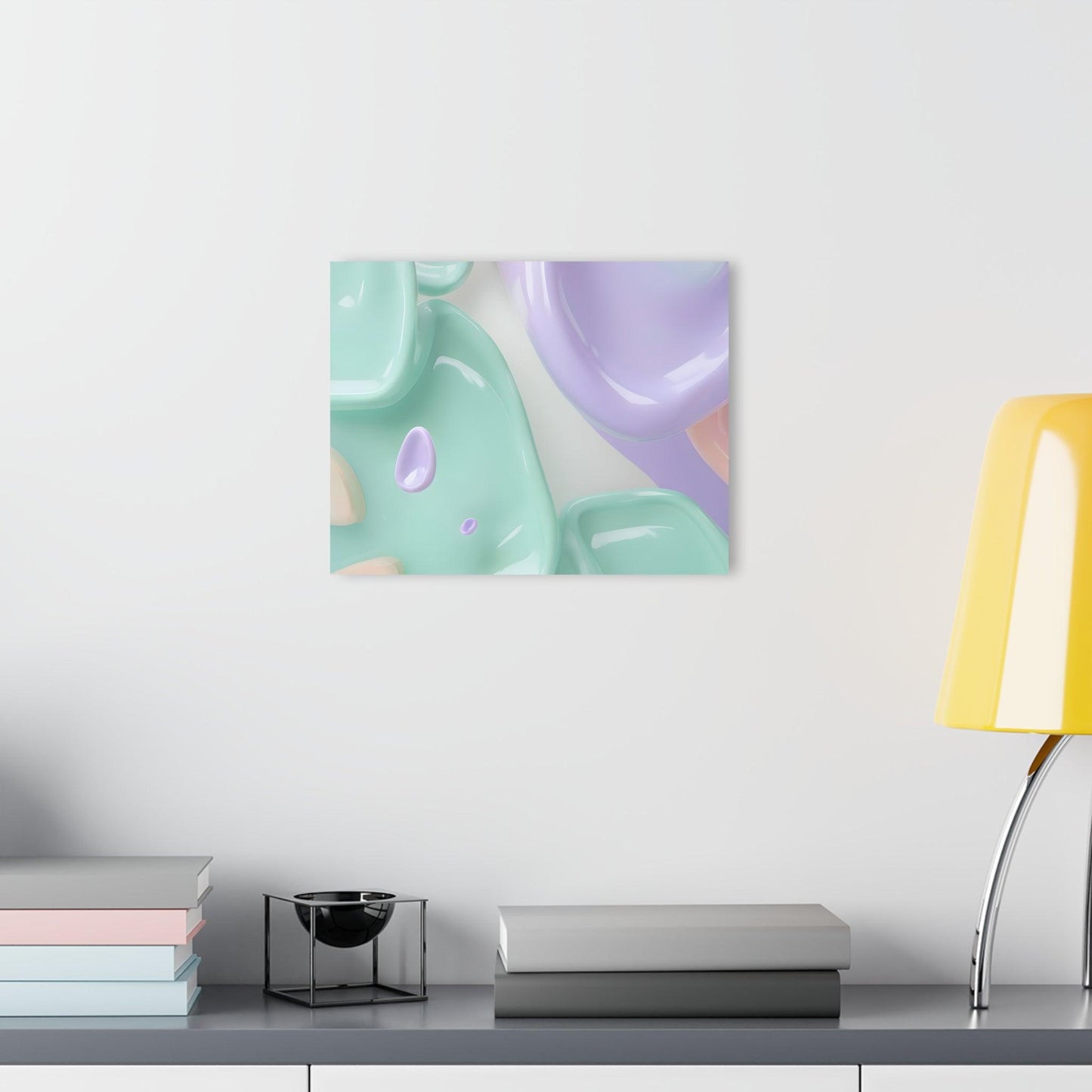 Geometric Shapes in Soft Pastel Colors Acrylic Artwork (Horizontal) - Milestone Acrylic