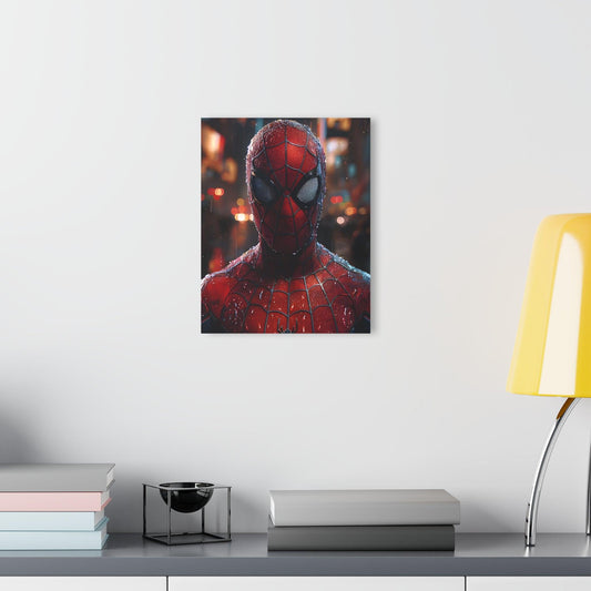 Spiderman In the Rain Acrylic Print (Vertical) - Milestone Acrylic