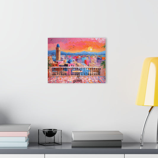 Arabian Sunset Cityscape Acrylic Artwork (Horizontal) - Milestone Acrylic